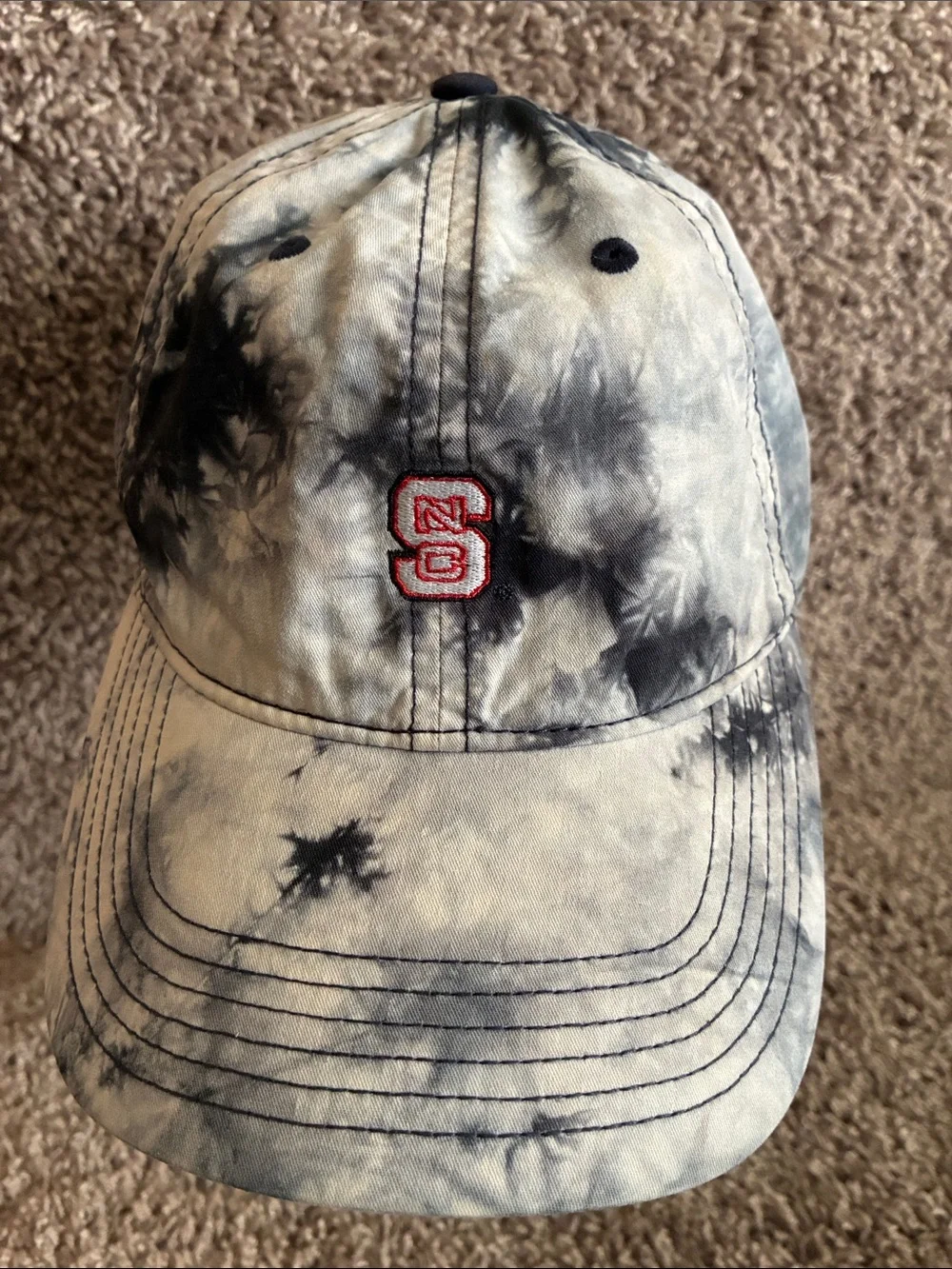 N.C. State Navy Tie Dye Strapback cap